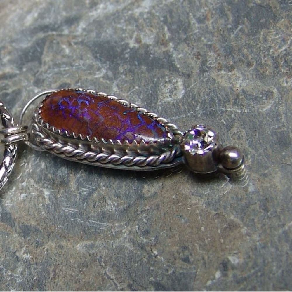 Boulder Opal 925 Sterling Silver OOAK Necklace Sandy Robinson Jewelry